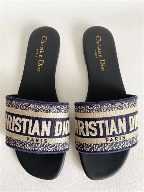 navy blue christian dior sandals|dior flat sandals for women.